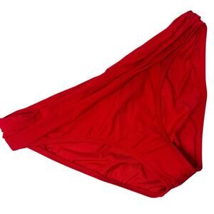 LA BLANCA RED WOMEN HIGH WAISTED SWIMMING BIKINI BOTTOM US 14 BRAND NEW